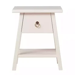 Ivory Japandi Pull-Ring Accent Table