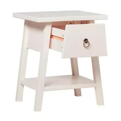Ivory Japandi Pull-Ring Accent Table