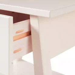 Ivory Japandi Pull-Ring Accent Table