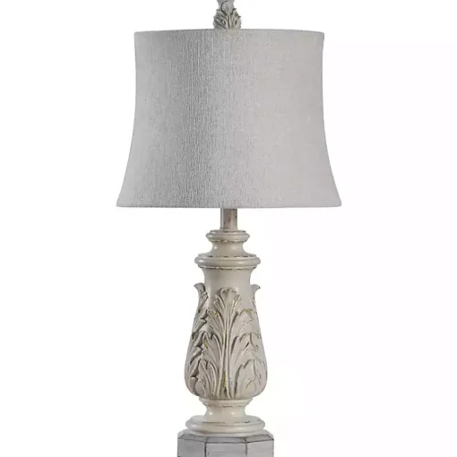 Ivory Leaf Scroll Table Lamp
