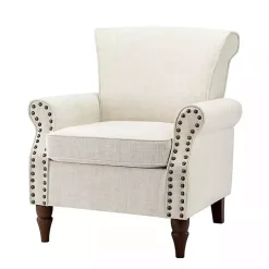 Ivory Miriam Nailhead Trim Armchair