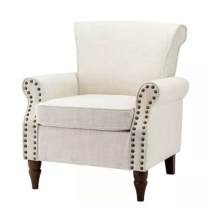 Ivory Miriam Nailhead Trim Armchair