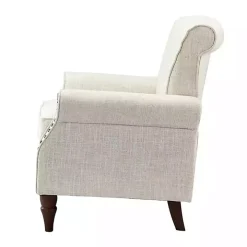 Ivory Miriam Nailhead Trim Armchair