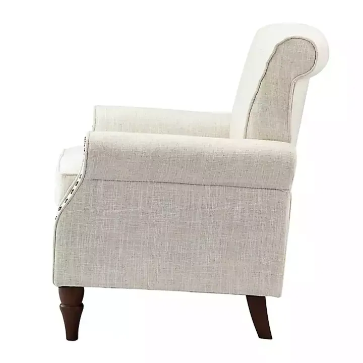 Ivory Miriam Nailhead Trim Armchair