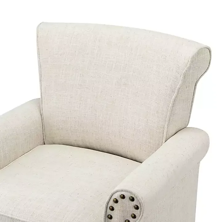 Ivory Miriam Nailhead Trim Armchair
