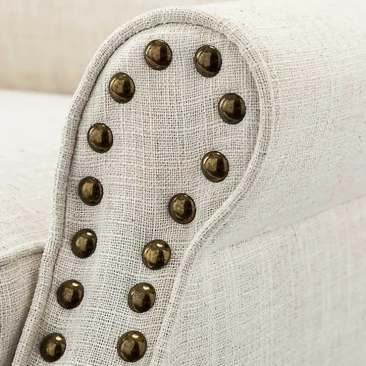 Ivory Miriam Nailhead Trim Armchair