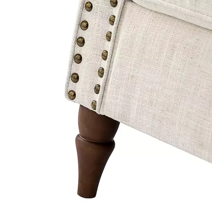 Ivory Miriam Nailhead Trim Armchair