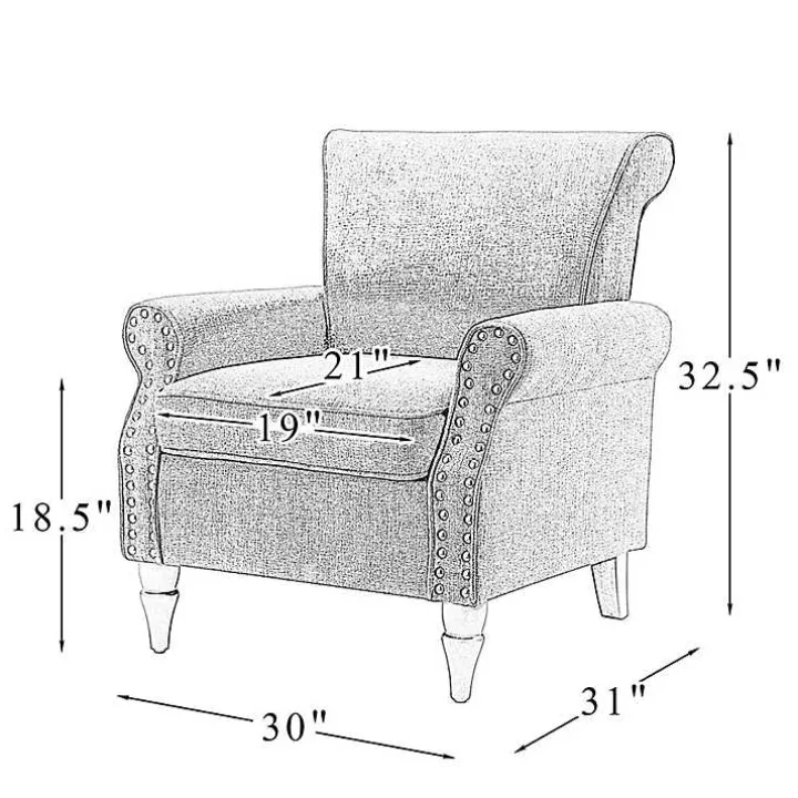 Ivory Miriam Nailhead Trim Armchair