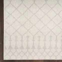 Ivory Moroccan Washable Runner, 2x8