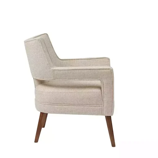 Ivory Open Back Mid-Century Modern Armchair