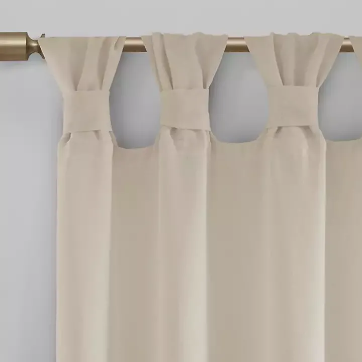 Ivory Rosette Tab Top Curtain Panel, 84 in.