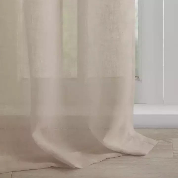 Ivory Rosette Tab Top Curtain Panel, 84 in.