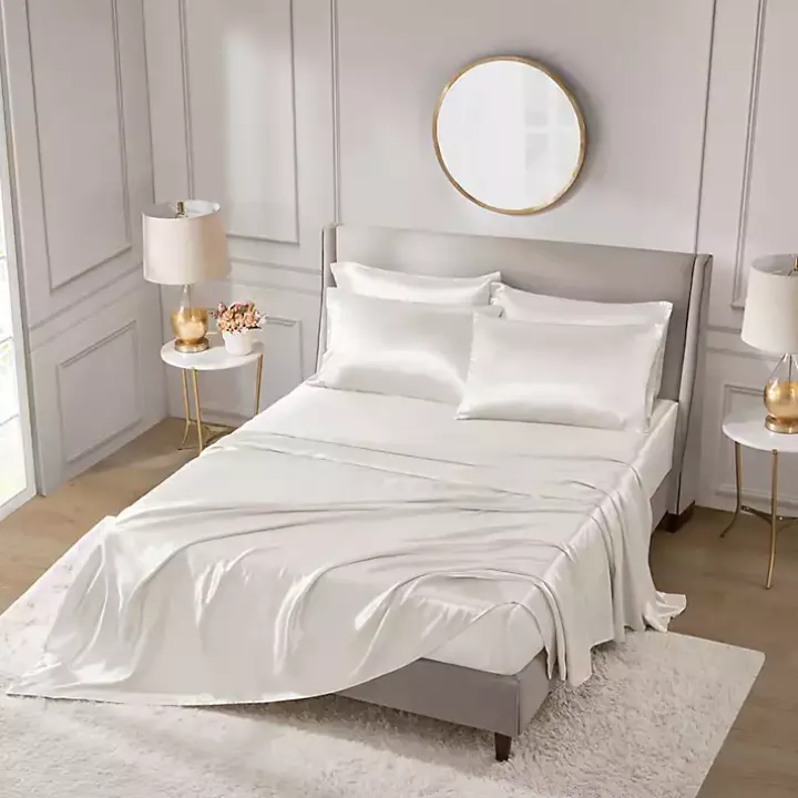 Ivory Satin 6-pc. Queen Sheet Set