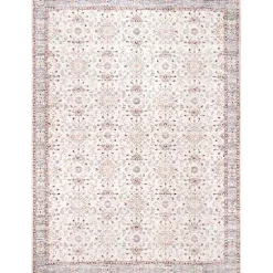 Ivory Transitional Floral Area Rug, 8x10