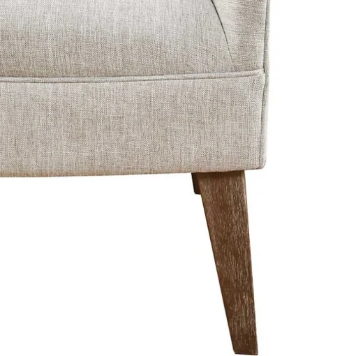 Ivory Tufted Curved Accent Chair