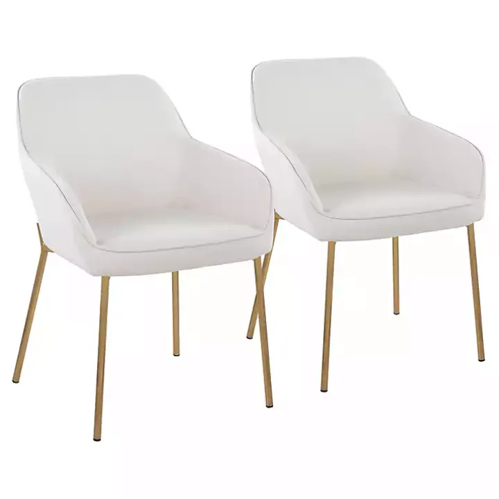 Ivory Upholstered Daniella Dining Chairs, Set of 2