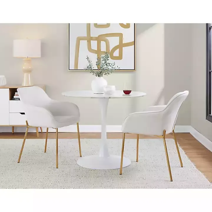 Ivory Upholstered Daniella Dining Chairs, Set of 2