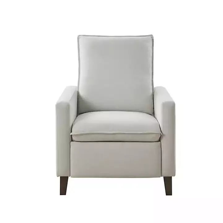 Ivory Upholstered Push-Back Recliner