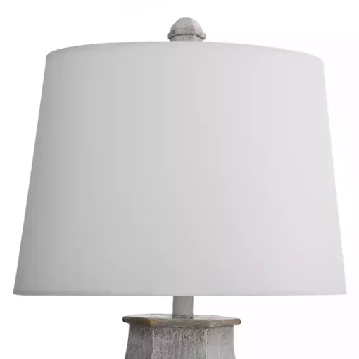 Ivory Wirebrushed Oval Table Lamp