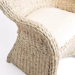 Ivory Woven Rattan Dining Chair