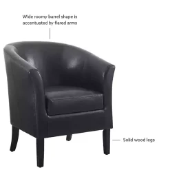 Jack Barrel Back Black Club Chair
