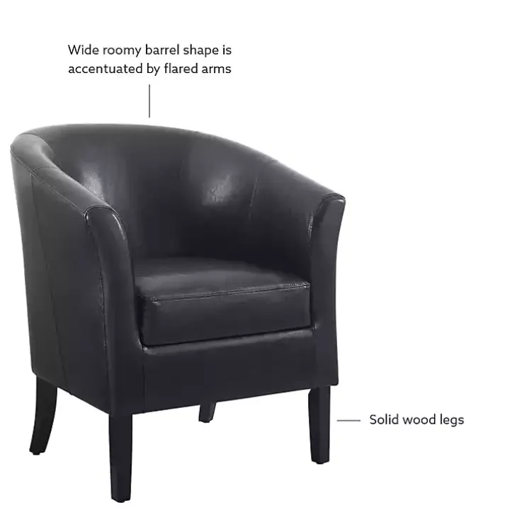 Jack Barrel Back Black Club Chair