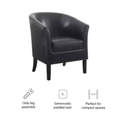 Jack Barrel Back Black Club Chair