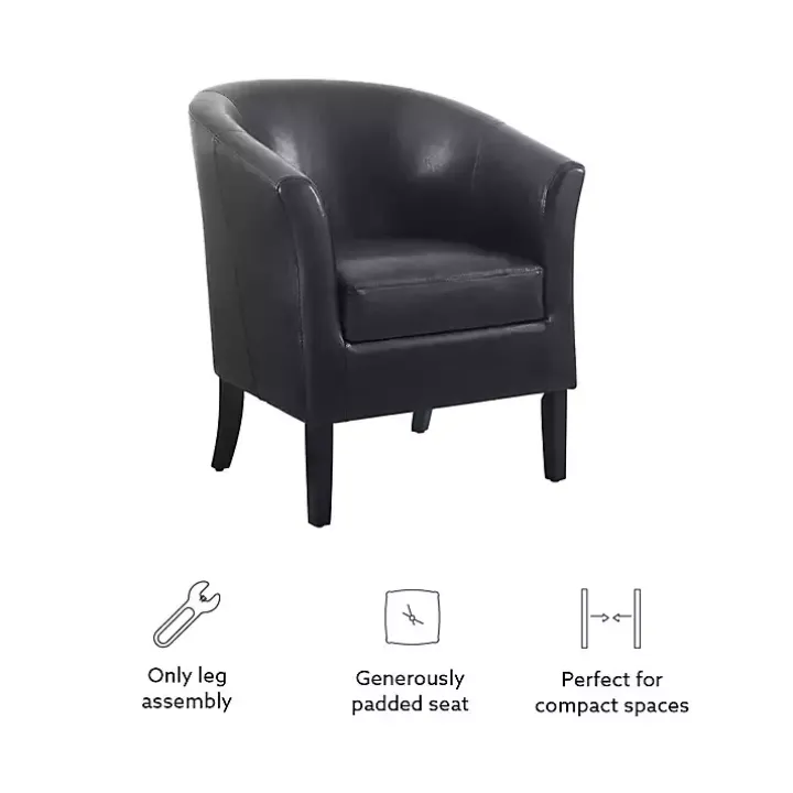 Jack Barrel Back Black Club Chair