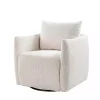 Jerri Ivory Corduroy Swivel Accent Chair