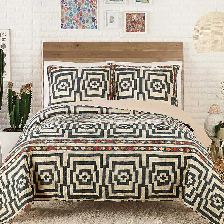 Justina Blakeney Black Hypnotic King Quilt Set