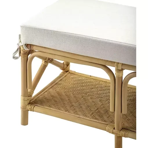 Kaili Natural Rattan Cushioned Bench