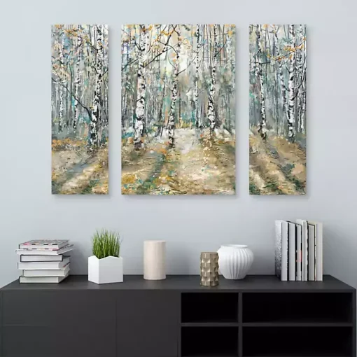 Kaleidoscope Trees Canvas Art Prints, Set of 3