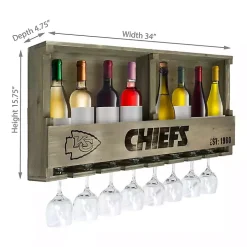 Kansas City Chiefs Reclaimed Wood Bar Shelf