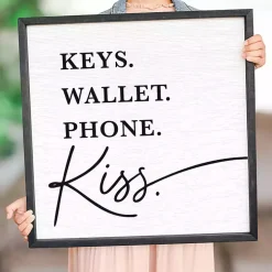 Keys Wallet Kiss Framed Wall Plaque