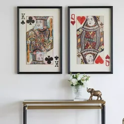King & Queen Card Framed Art Prints, Set of 2