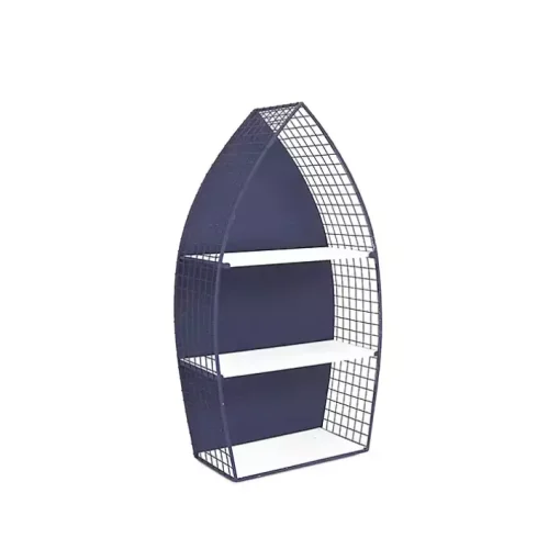 Large Navy and White Rowboat Bookshelf, 30 in.