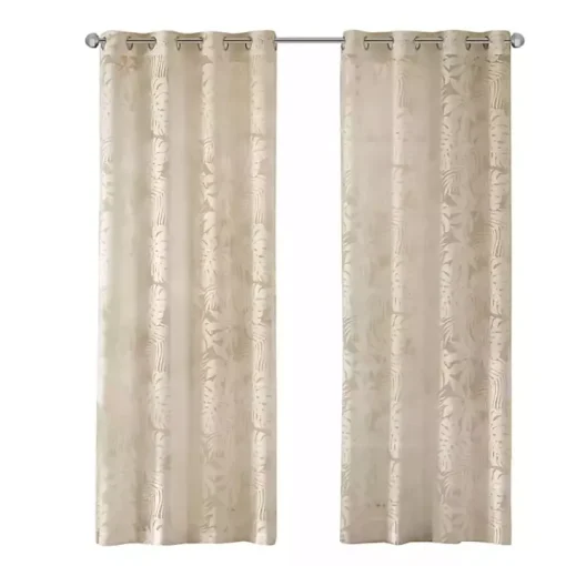 Leilani Tan Palm Leaf Curtain Panel, 95 in.