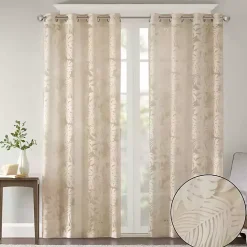 Leilani Tan Palm Leaf Curtain Panel, 95 in.