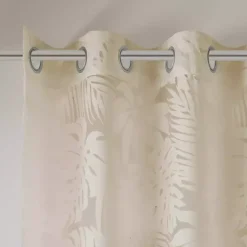 Leilani Tan Palm Leaf Curtain Panel, 95 in.