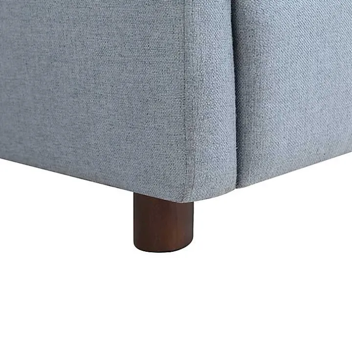 Light Blue Rounded Push Back Recliner