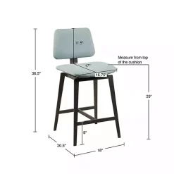 Light Blue Swivel Counter Stool