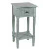 Light Blue Wood Square Hampton Accent Table