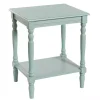 Light Blue Wood Sybil Accent Table