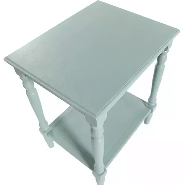Light Blue Wood Sybil Accent Table