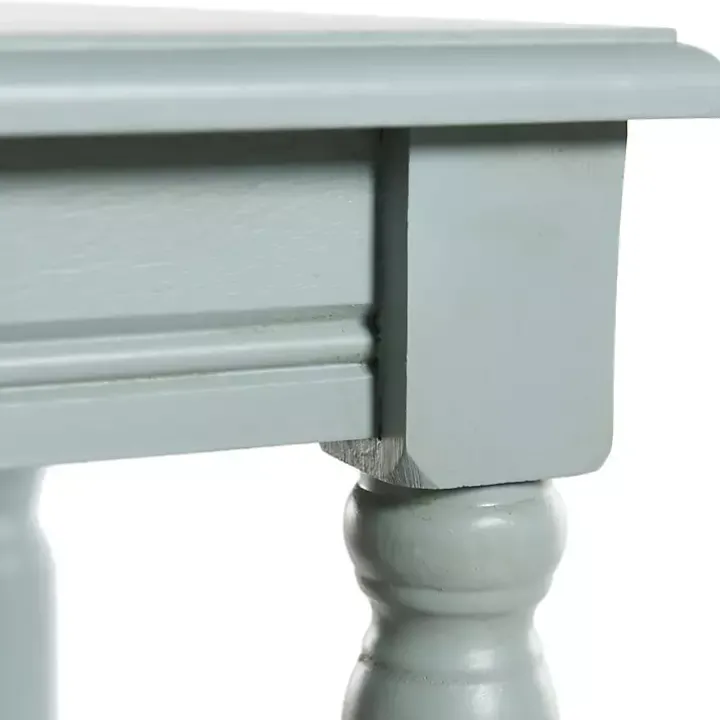 Light Blue Wood Sybil Accent Table