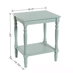 Light Blue Wood Sybil Accent Table