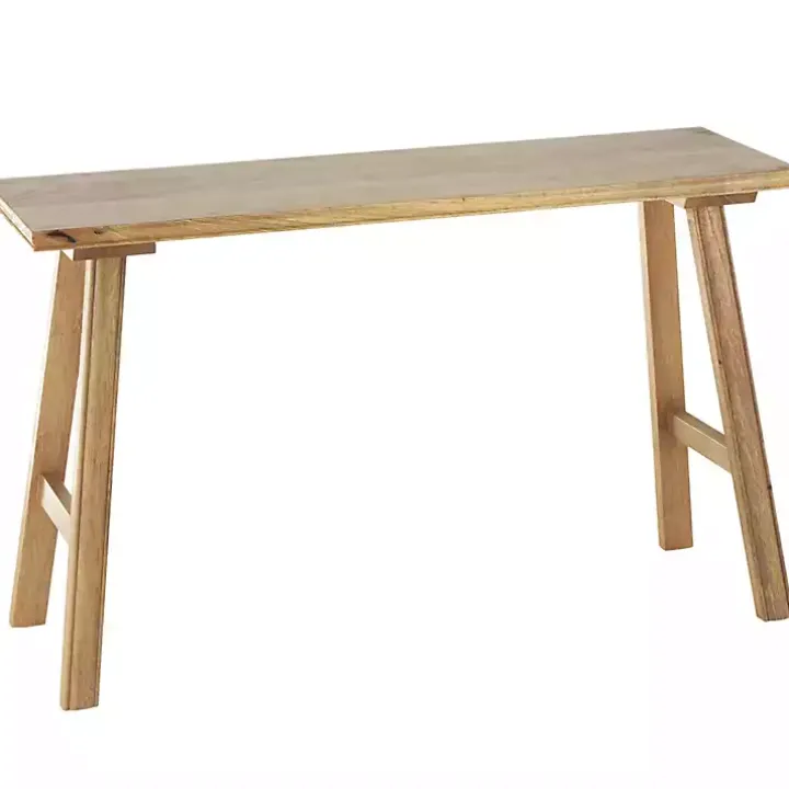 Light Brown Mango Wood Rustic Tall Bench