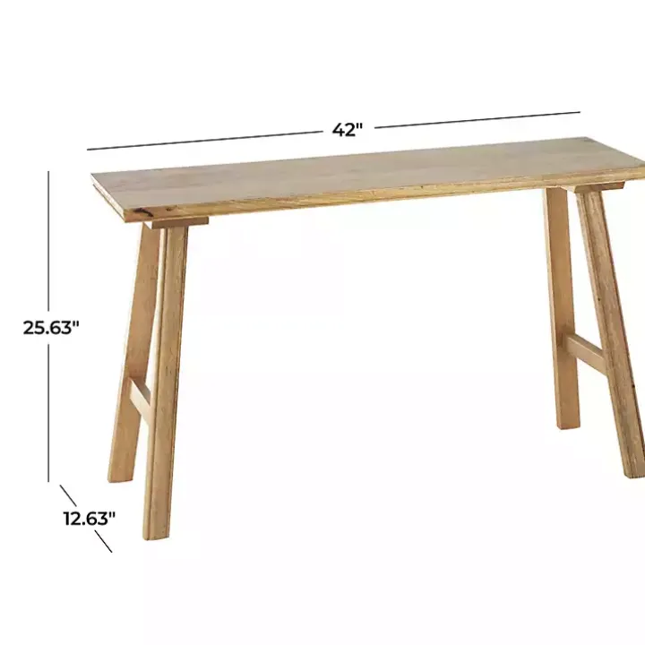 Light Brown Mango Wood Rustic Tall Bench