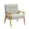 Light Gray Button Tufted Accent Chair