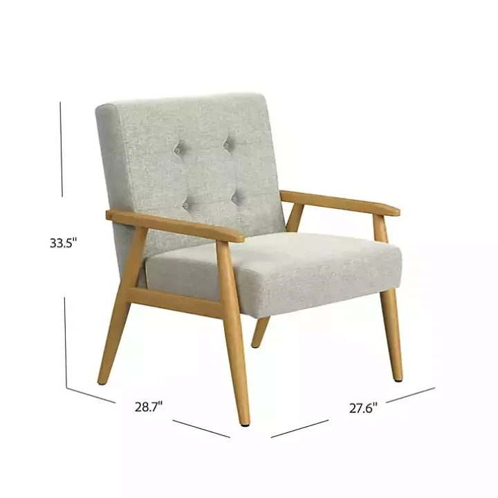 Light Gray Button Tufted Accent Chair